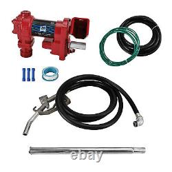 20GPM DC12V Fuel Transfer Pump Gasoline With Nozzle Kit Gas Diesel Kerosene Red