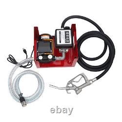 60 l/min Electric Oil Fuel Diesel Transfer Pump withMeter Hose + Manual Nozzle New