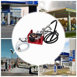 Electric Fuel Transfer Pump Self-priming Oil Diesel Pump Hoses & Nozzle 60L/Min