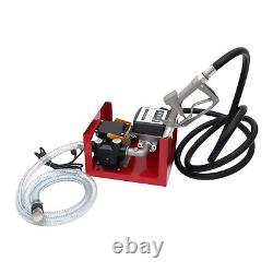 Electric Fuel Transfer Pump Self-priming Oil Diesel Pump Hoses & Nozzle 60L/Min