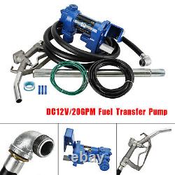 Fuel Transfer Pump 12 Volt 20 GPM For Diesel Gas Gasoline Kerosene Blue US O