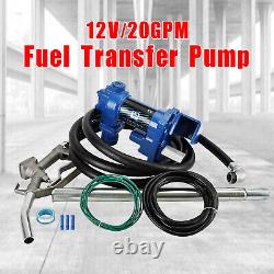 Fuel Transfer Pump 12 Volt 20 GPM For Diesel Gas Gasoline Kerosene Blue US O