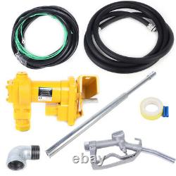 Fuel Transfer Pump 20 GPM 12 Volt DC Motor with Hose & Manual Nozzle NEW
