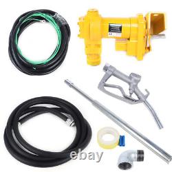 Fuel Transfer Pump with Hose & Manual Nozzle 20 GPM 12 Volt DC Motor Durable New