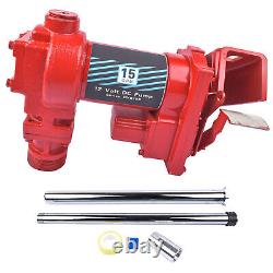 Red 12V 15GMP Fuel Transfer Pump Transfer of Gas Diesel Kerosene Mineral Spirits