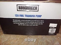 Roughneck 12V Diesel Fuel Transfer Pump 8 GPM, Manual Nozzle, Hose