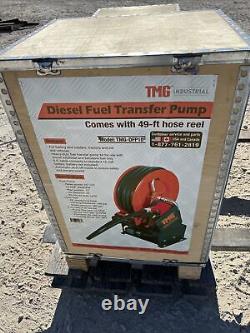 TMG diesel fuel transfer pump hose reel 49 foot 12 Volt