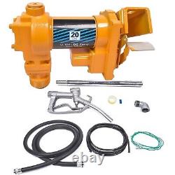 Yellow 12V 20GPM Fuel Transfer Pump & Nozzle Kit for Gas Diesel Kerosene