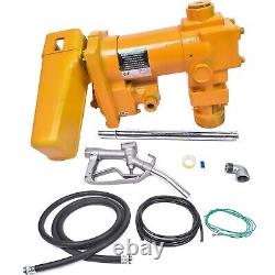 Yellow 12V 20GPM Fuel Transfer Pump & Nozzle Kit for Gas Diesel Kerosene